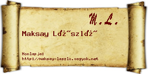 Maksay László névjegykártya