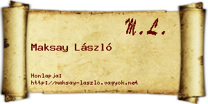 Maksay László névjegykártya