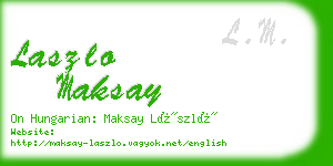 laszlo maksay business card